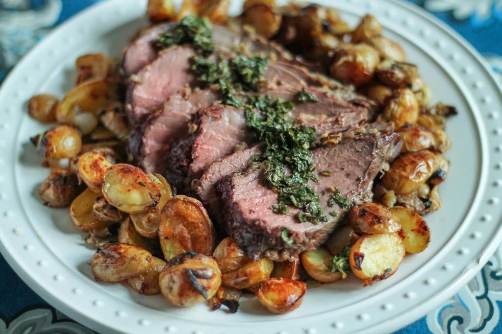 Roast Welsh Lamb with Mint Sauce