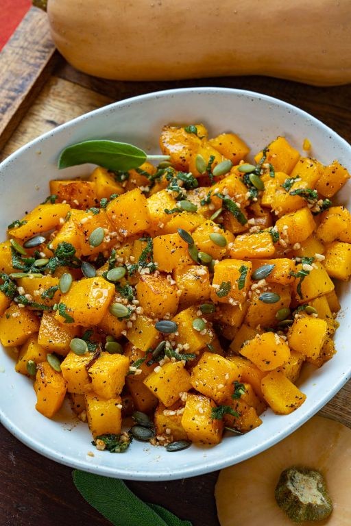 Roasted Banana Squash with Brown Butter and Sage