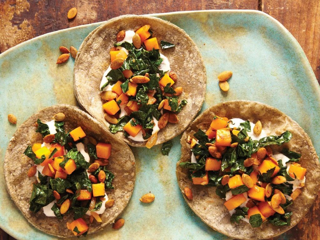 Roasted Butternut Squash Tacos with Pepitas