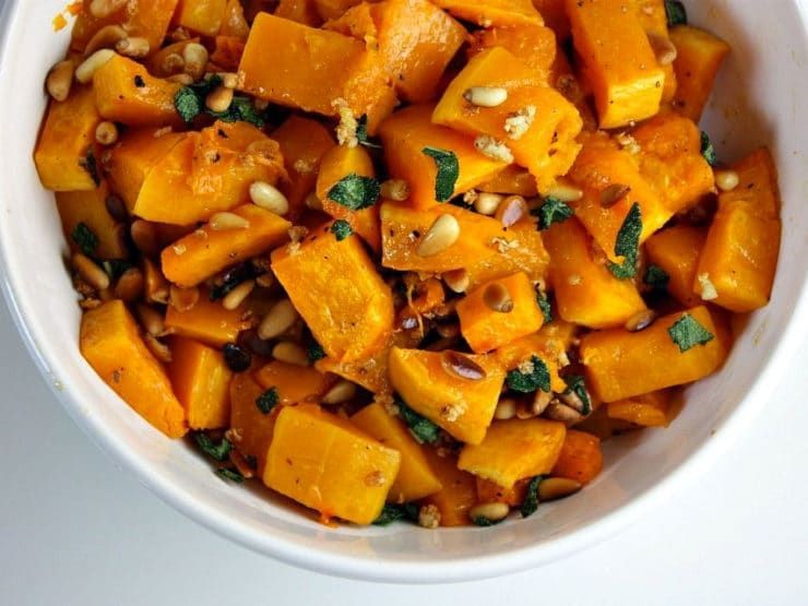 Roasted Butternut Squash with Pine Nuts