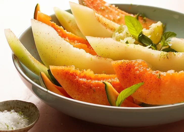 Roasted Cantaloupe with Chili Powder