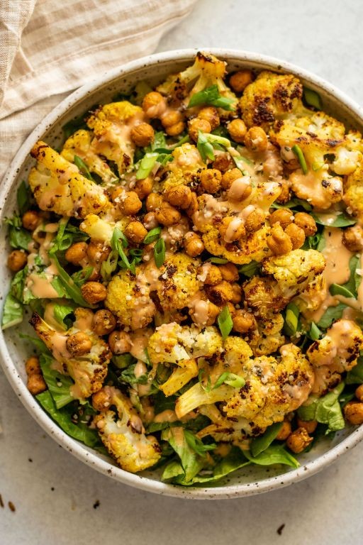 Roasted Cauliflower and Chickpea Salad