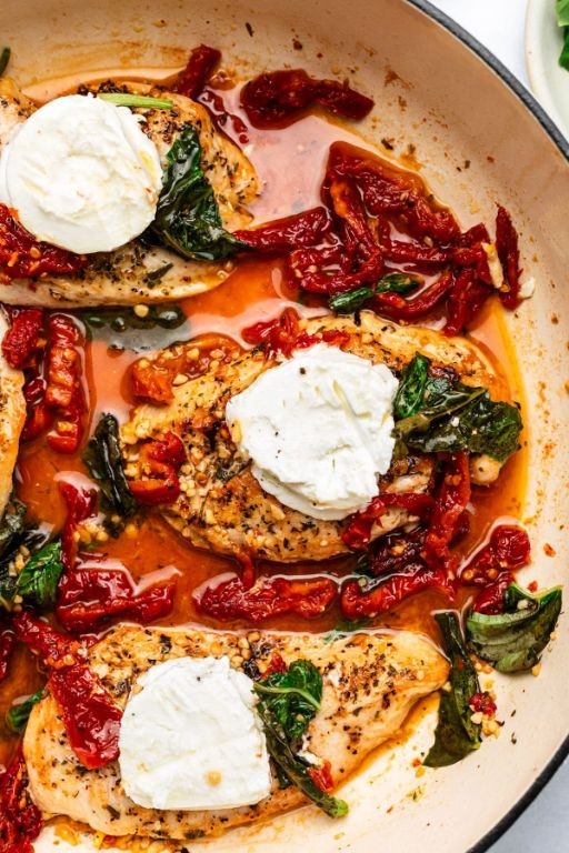 Roasted Chicken with Goat Cheese and Sun-Dried Tomatoes