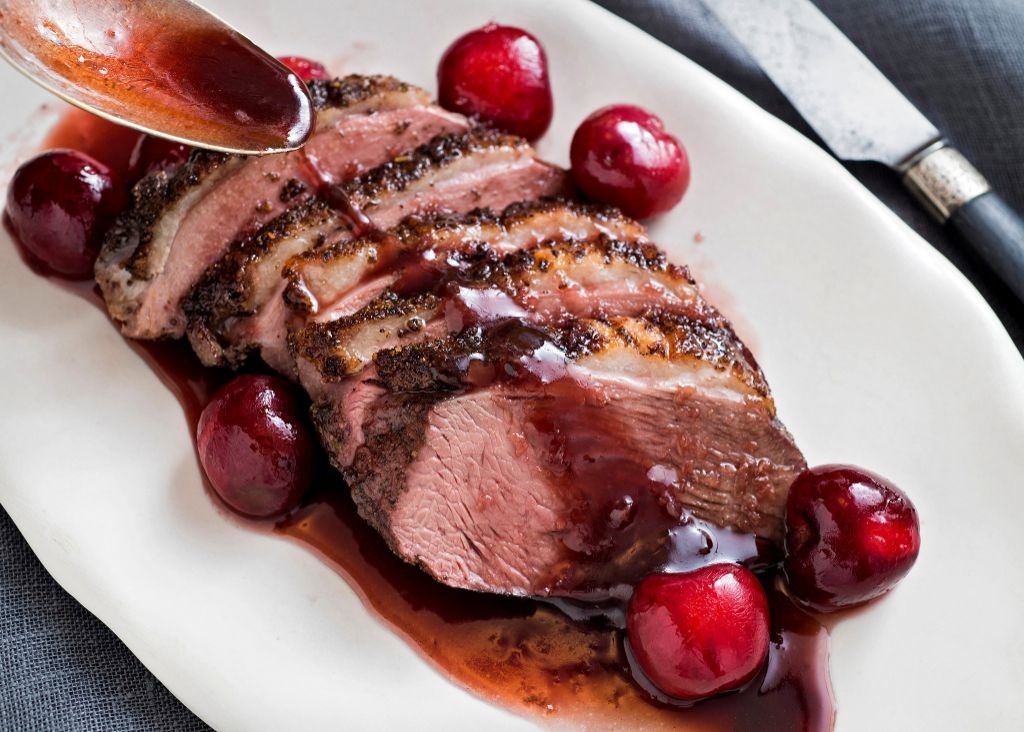 Roasted Duck Breast with Cherry Demi-Glace