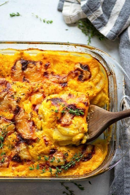 Roasted Garlic Butternut Squash Casserole