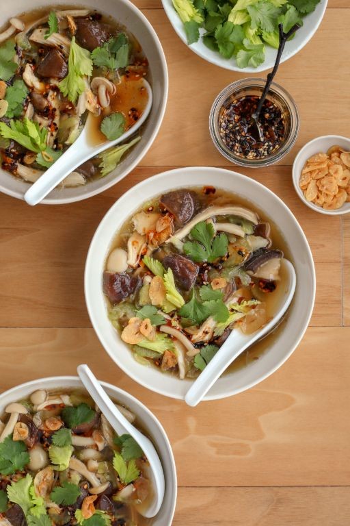 Roasted Garlic and Mushroom Chicken Soup