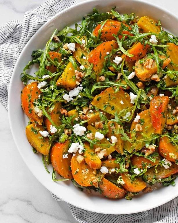 Roasted Golden Beet Salad with Goat Cheese