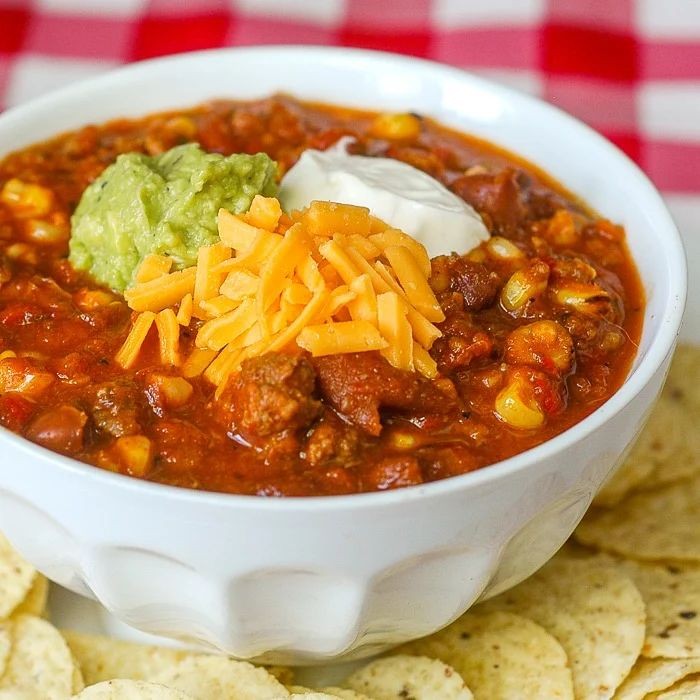 Roasted Red Pepper and Corn Chili