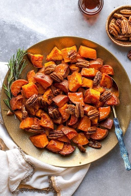 Roasted Sweet Potatoes with Maple Glaze