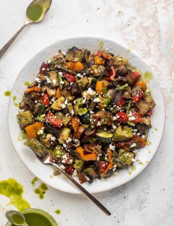 Roasted Vegetable Panzanella Salad