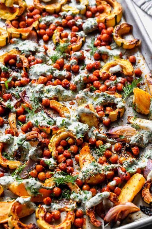 Roasted Veggie and Chickpea Sheet Pan Dinner