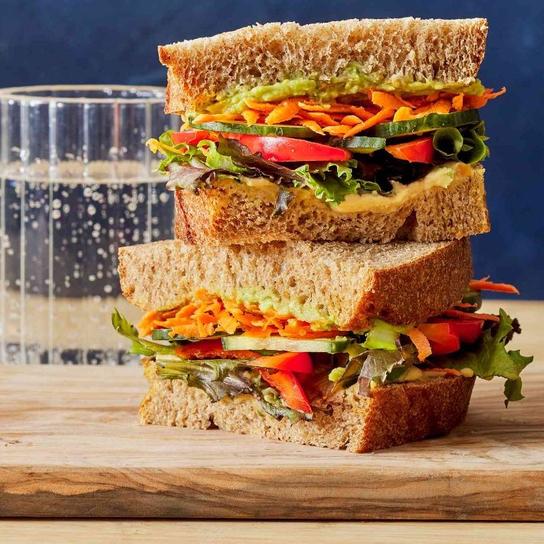 Roasted Veggie and Hummus Sandwich