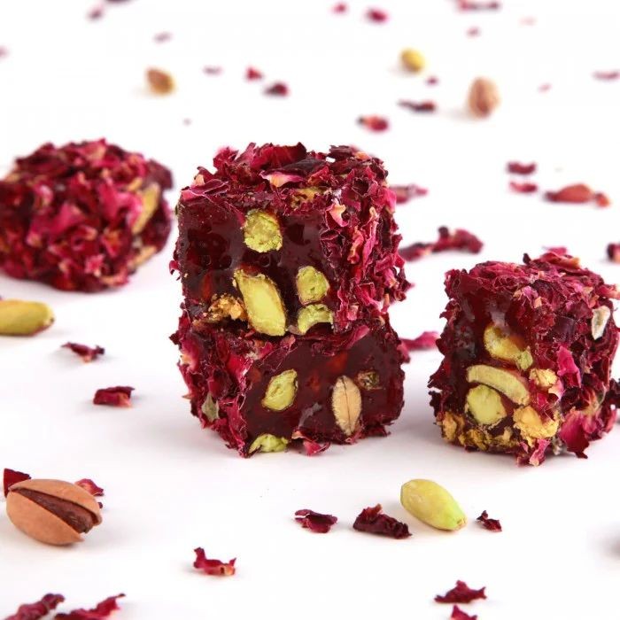Rose Petal and Pistachio Turkish Delight