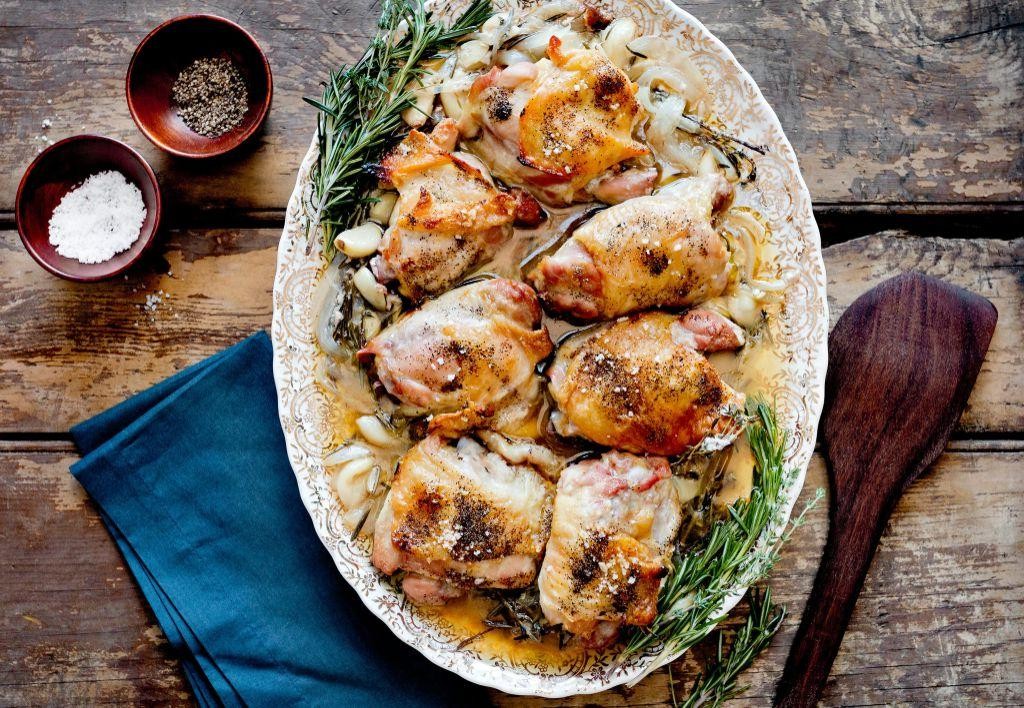 Rosemary and Thyme Roasted Chicken Thighs