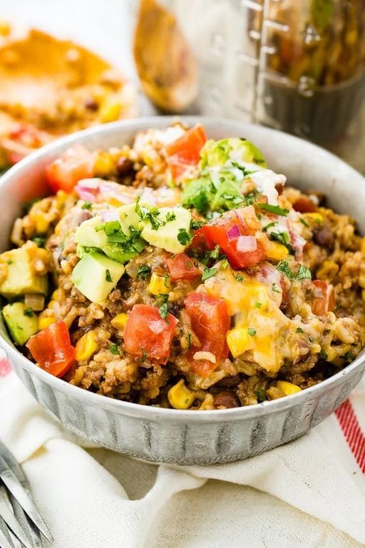 Rotel Ground Beef Burrito Bowls