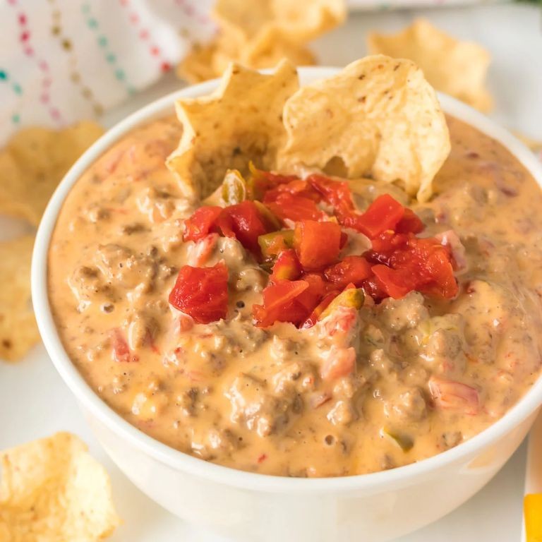Rotel Ground Beef and Cheese Dip