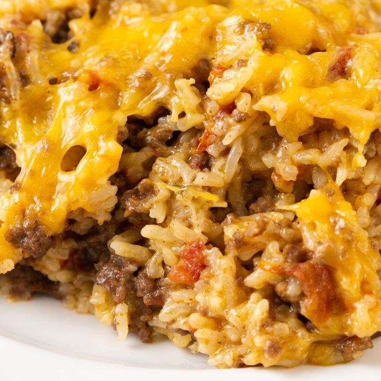 Rotel Ground Beef and Rice Casserole