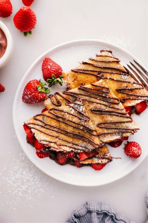 Ruby Chocolate Crepes with Nutella Drizzle