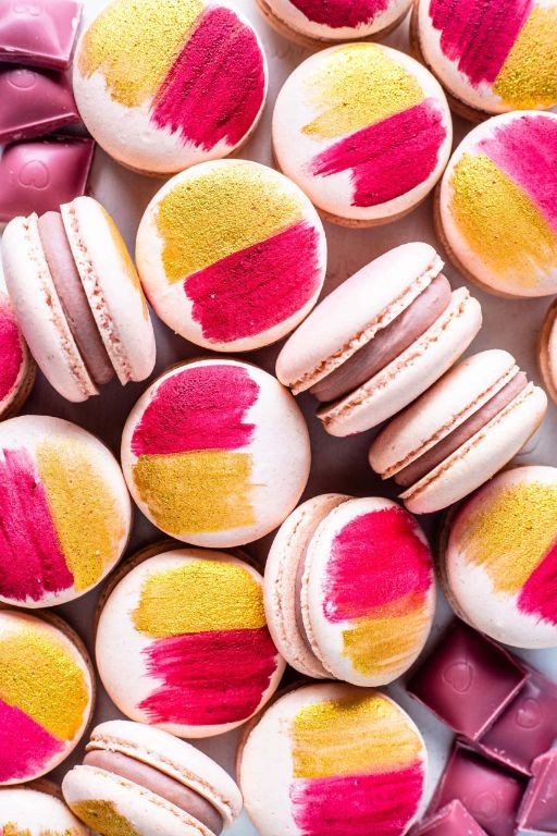 Ruby Chocolate Macarons with Pink Ganache