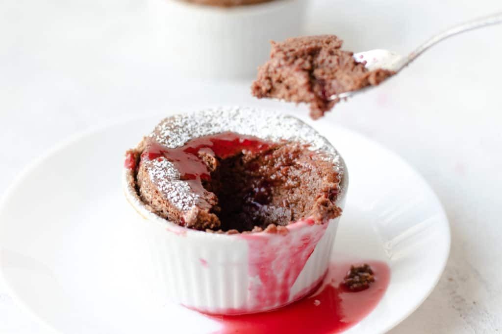 Ruby Chocolate Souffle with Raspberry Sauce