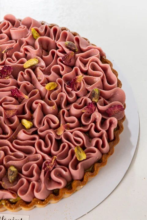 Ruby Chocolate Tart with Pistachio Crust
