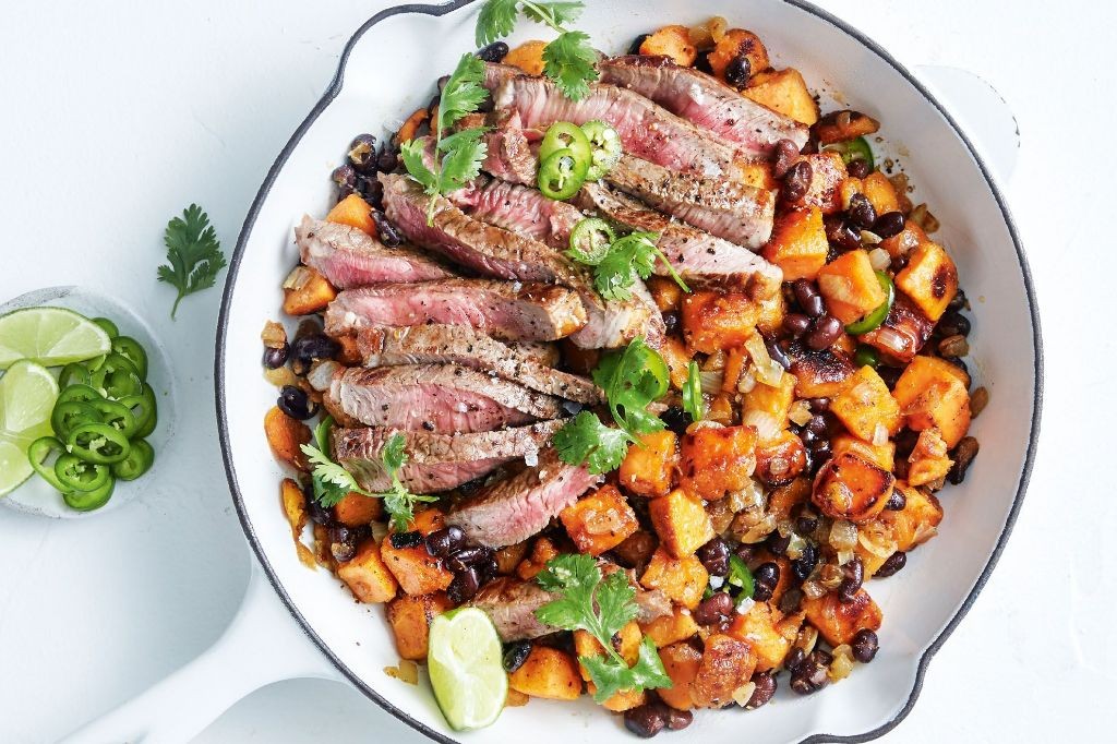 Rump Steak and Sweet Potato Hash