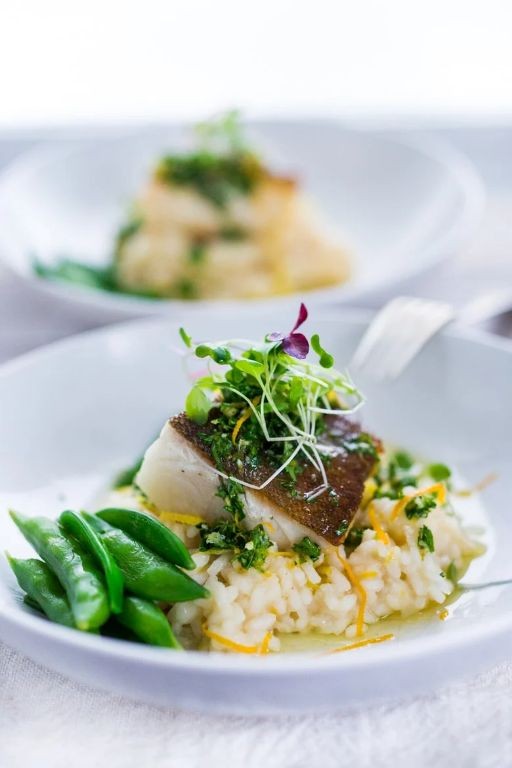 Sablefish Risotto with Peas and Lemon