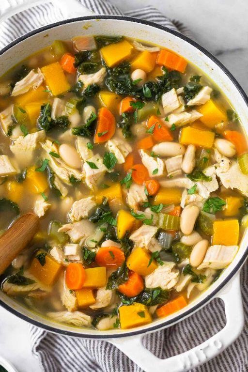 Sage-Butternut Squash Soup with Turkey