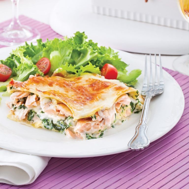 Salmon Spinach and Ricotta Lasagna