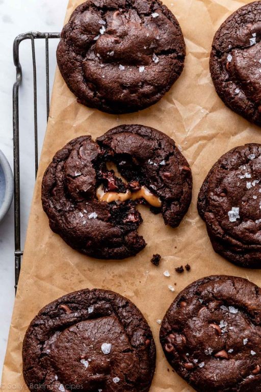 Salted Caramel Dark Chocolate Cookies