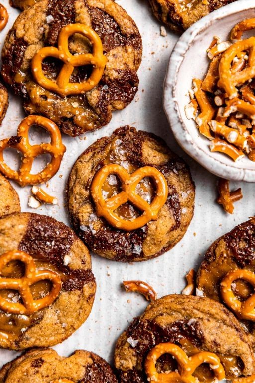 Salted Caramel Pretzel Cookies