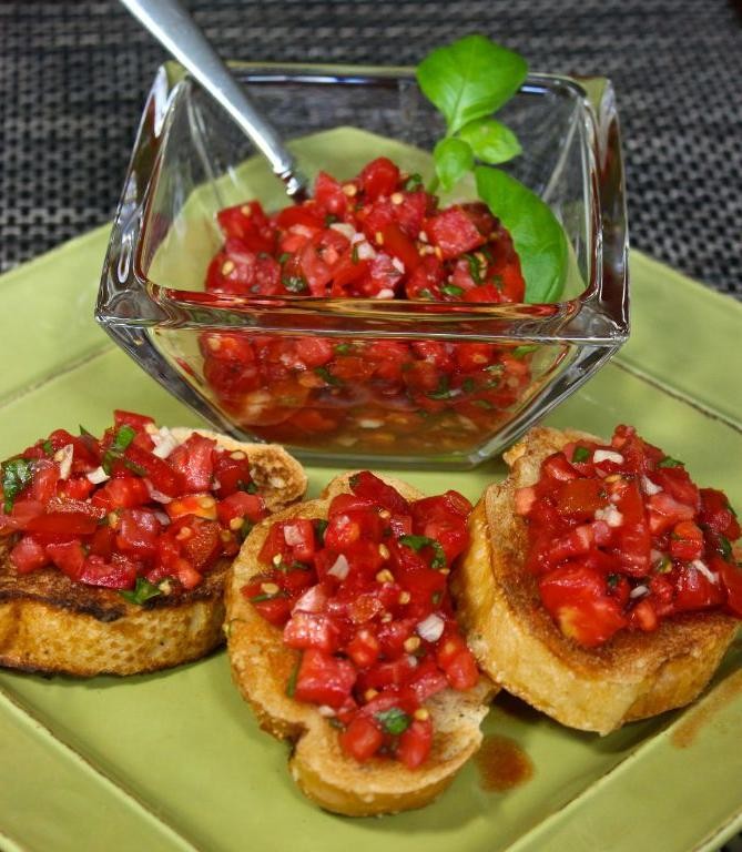 San Marzano Tomato and Garlic Bruschetta