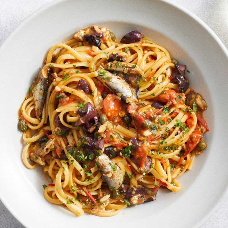 Sardine Puttanesca with Olives and Capers