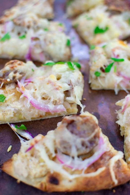 Sauerkraut and Bratwurst Pizza