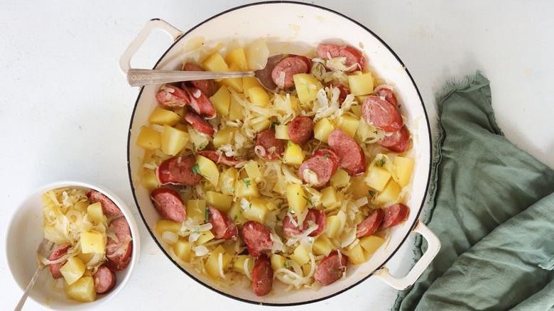 Sauerkraut and Sausage Skillet
