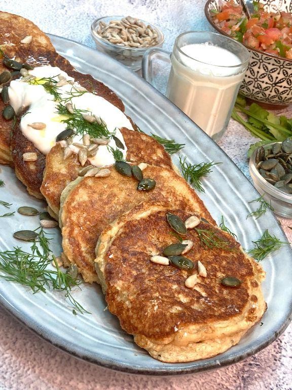 Savory Blended Cottage Cheese Pancakes