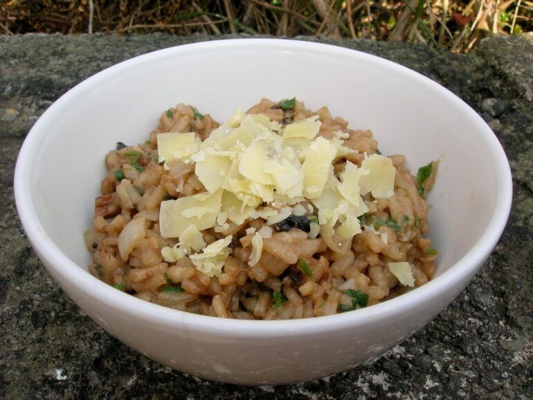 Savory Chocolate and Mushroom Risotto