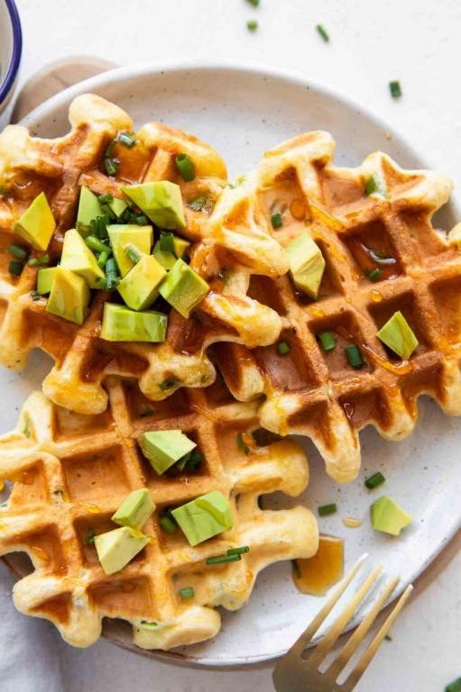 Savory Cottage Cheese and Chive Waffles