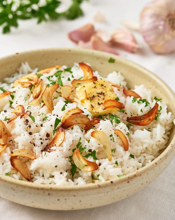 Savory Garlic Butter Breakfast Rice