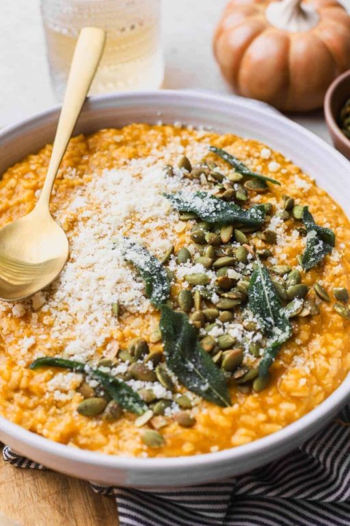 Savory Pumpkin Risotto with Sage and Parmesan