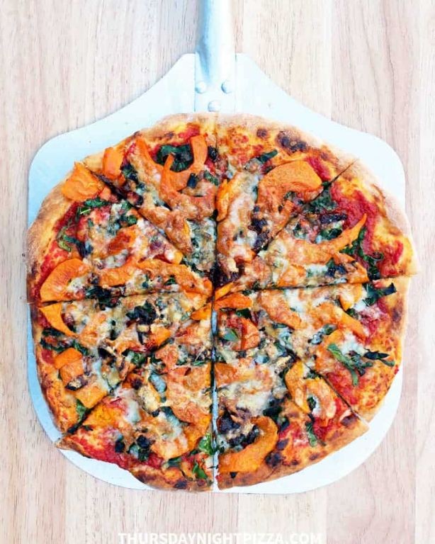 Savory Pumpkin and Kale Pizza