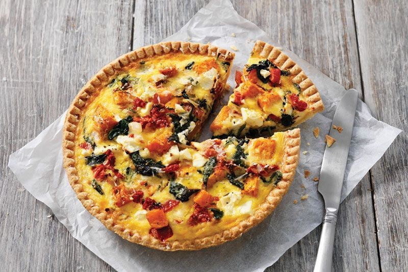 Savory Pumpkin and Spinach Quiche