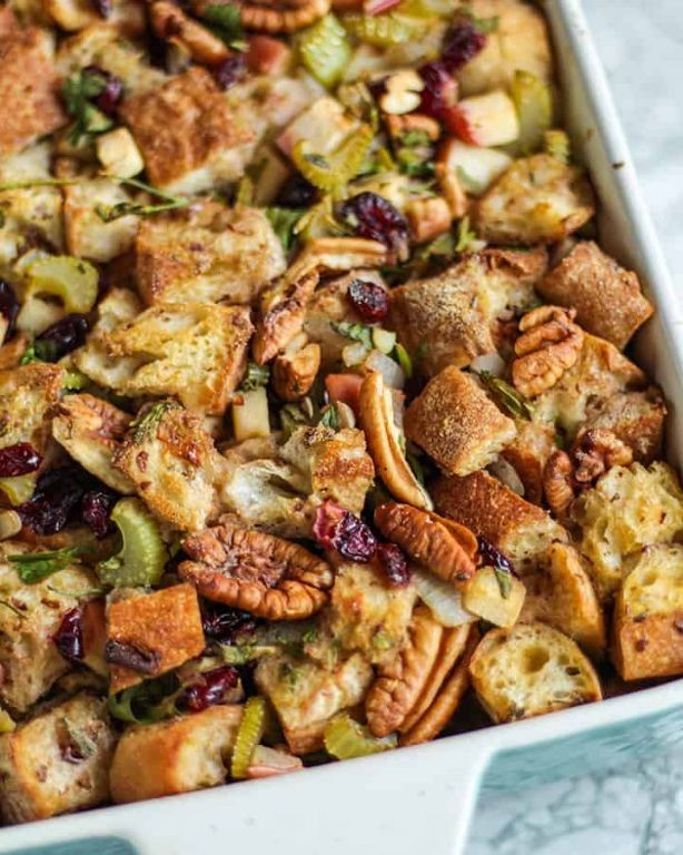Savory Vegan Stuffing with Cranberries