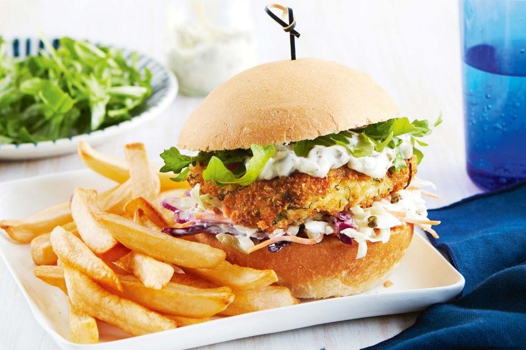 Sea Trout Burgers with Tartar Sauce