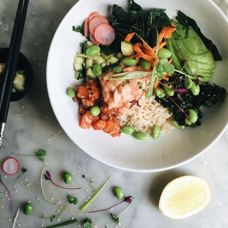Sea Trout Poke Bowl with Sesame Dressing