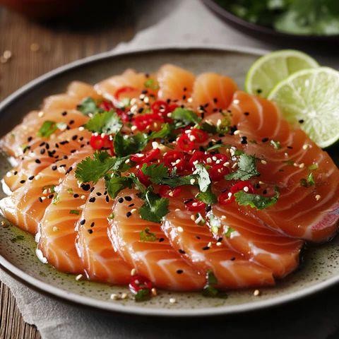 Sea Trout Sashimi with Soy-Ginger Dressing