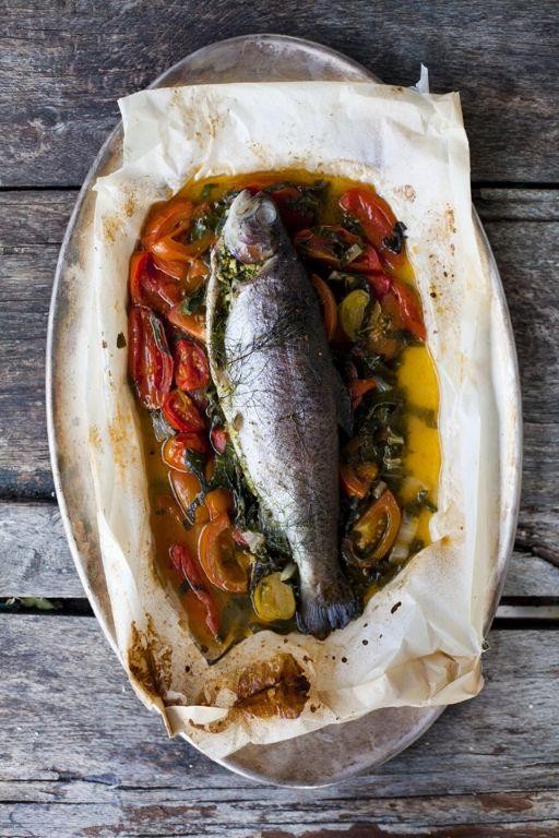 Sea Trout en Papillote with Vegetables