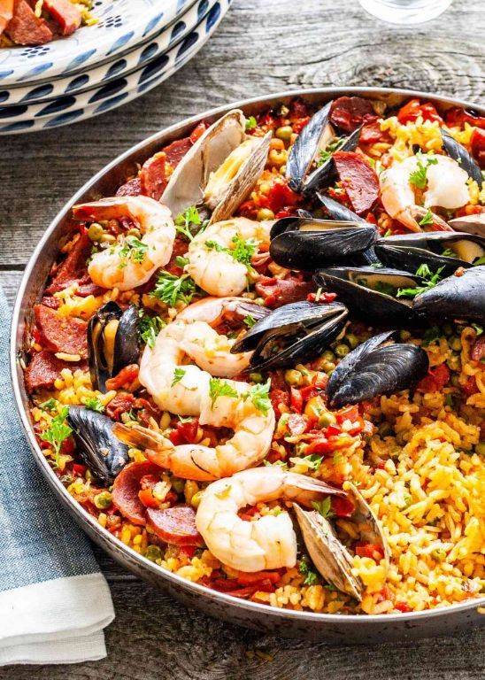 Seafood Paella with Saffron Rice