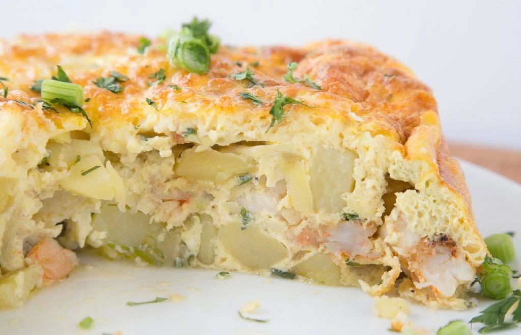 Seafood Spanish Omelette with Shrimp