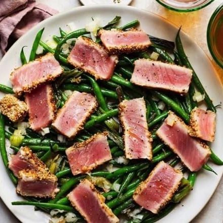 Sesame-Crusted Tuna Steak with Miso Butter